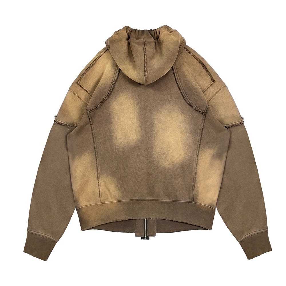 에러앤와이씨 슬래시스톰 웨더드 집업 후디 워시드 옐로우(ERRORNYC Slashstorm Weathered Zip-up Hoodie Washed Yellow) - 2