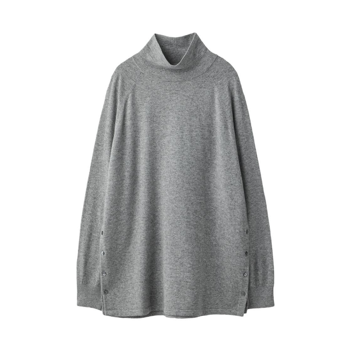 UM253APO04GR UMARMUNG Wool Cashmere Turtle Neck Tunic_Fog