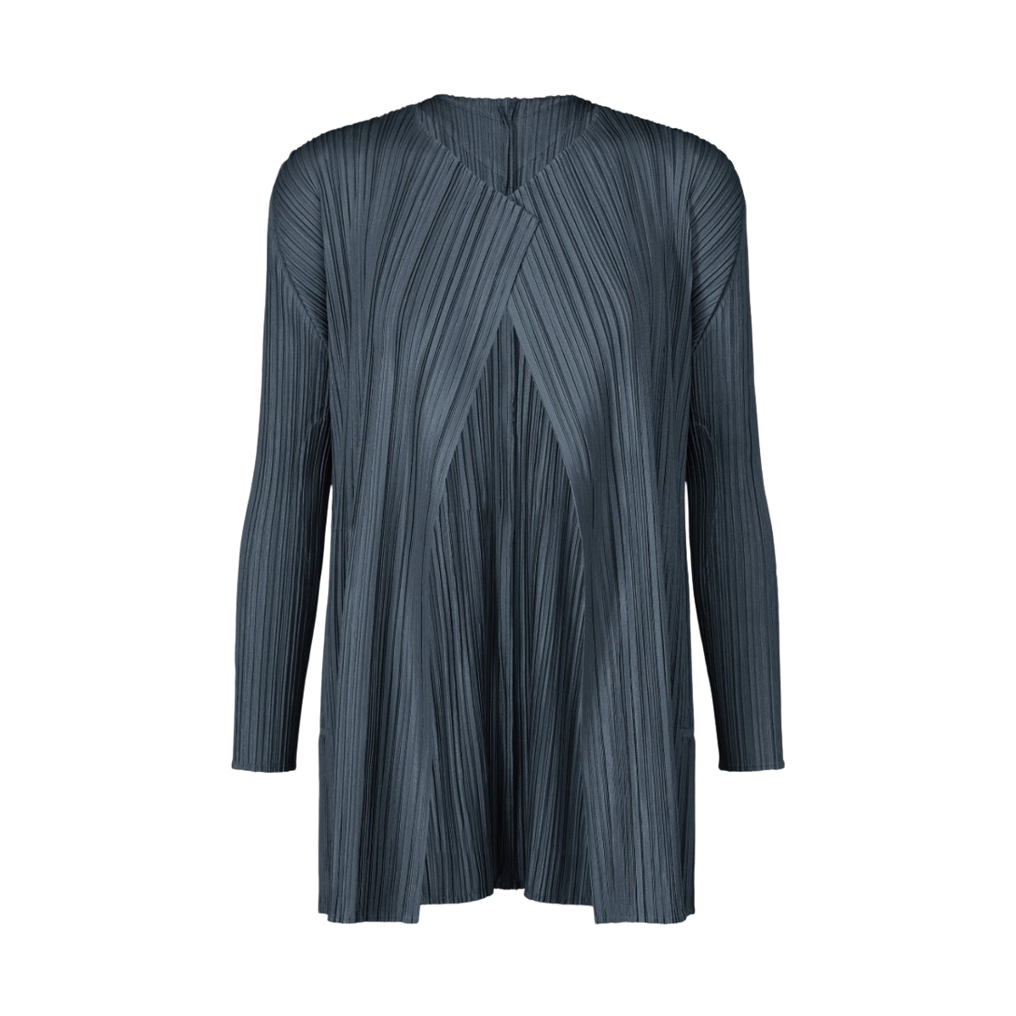PP58-JA282-75 (W) Pleats Please Issey Miyake Mellow Pleats Cardigan Navy