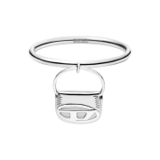 Diesel Dx1619040 Jewellery Stainless Steel 1DR Bag Charm Ring Silver