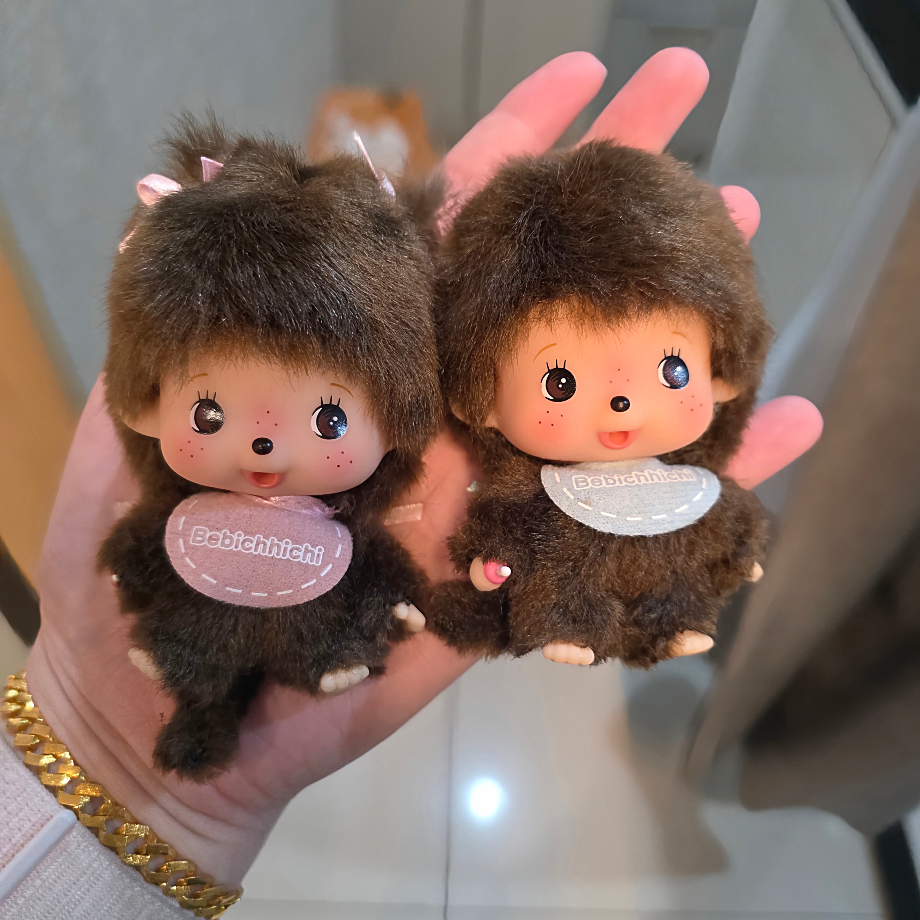 Monchhichi big Head Bebichhichi SS Keychain Girl 착용 스타일