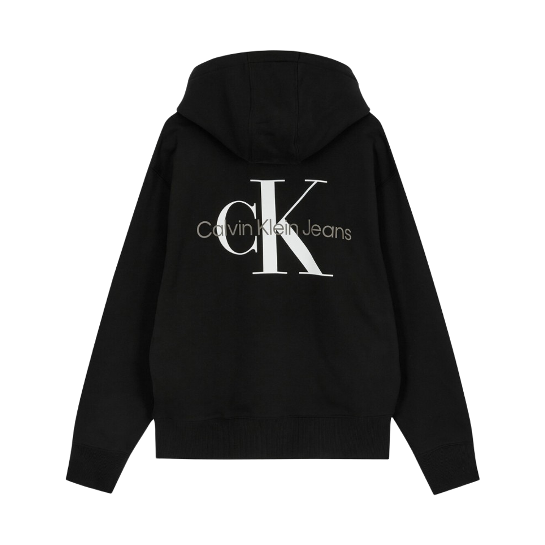 J400478BEH Calvin Klein Relaxed Fit Monogram Back Logo Hoodie Black