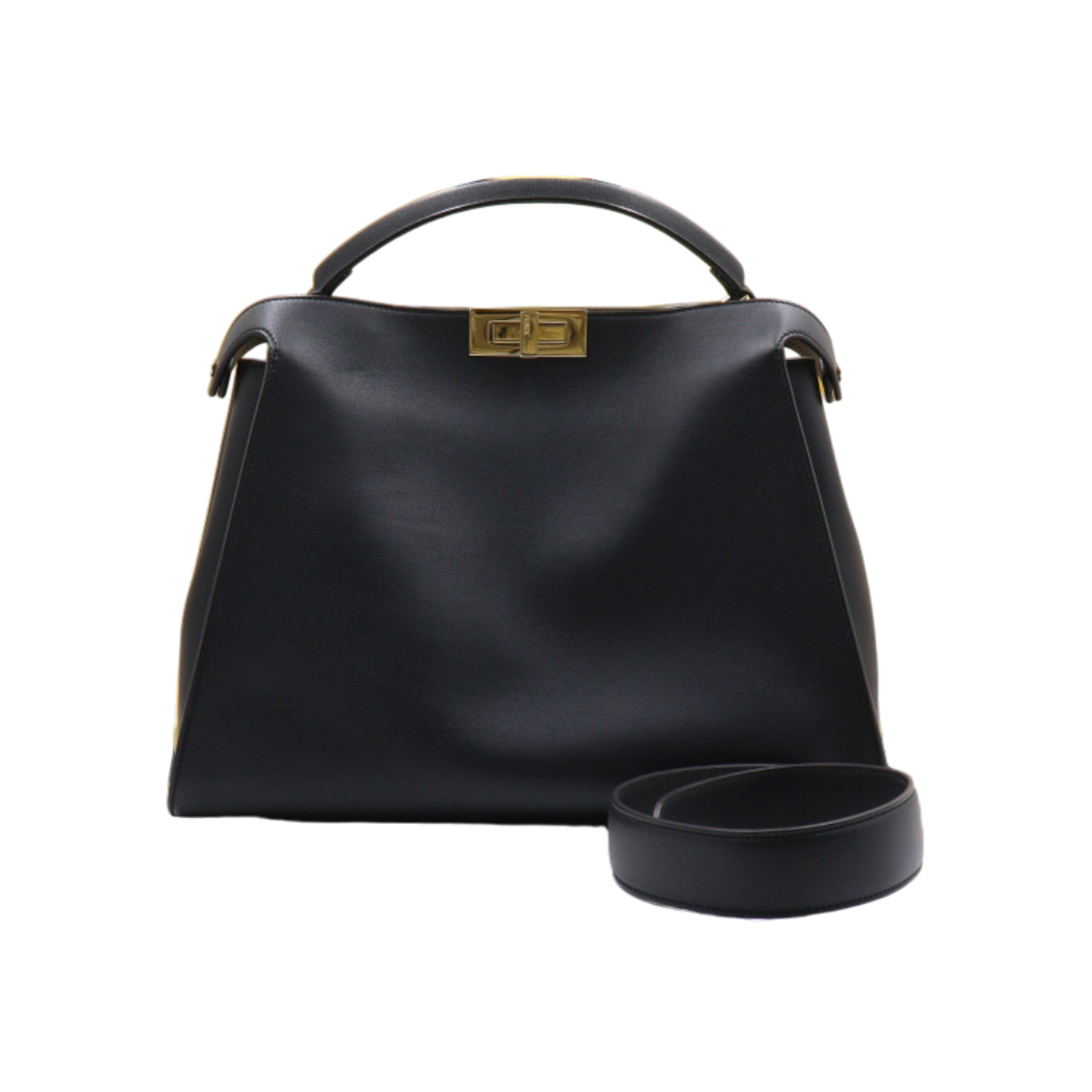 펜디 8BN300 블랙 레더 피카부 에센셜 라지 토트백 겸 숄더백 aa50122(Fendi Black Leather Peekaboo Essential Large Tote & Shoulder Bag) - 1