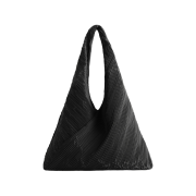 COS Plisse Sculptural Shoulder Bag Black