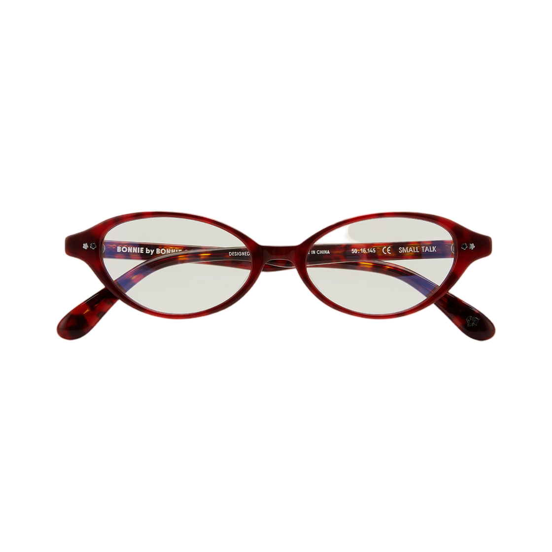 보니 클라이드 스몰 토크 레드 톨토이즈 논 프리스크립션 블루 라이트 렌즈(Bonnie Clyde Small Talk Red Tortoise Non Prescription Blue Light Lenses)