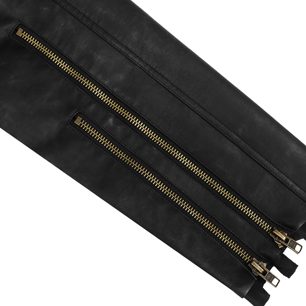에러앤와이씨 크롭 폴라 코드 레더 자켓 검정색(ERROR NYC Cropped Leather Polar Code Jacket Black) - 6