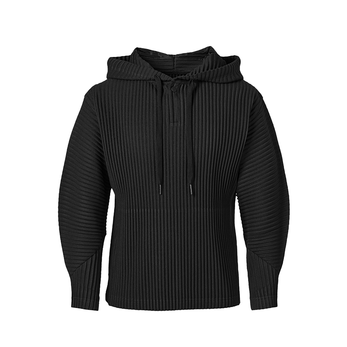 몽플리쎄 여성[공용] 컴포트 플리츠 후드 티셔츠 블랙(Monplisse Unisex Comfort Pleats Hoodie T-shirts Black)