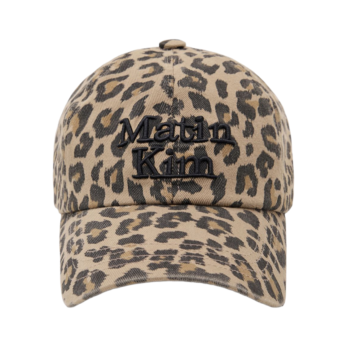 MK2577HT026MDE Matin Kim Matin Leopard Volume Logo Ball Cap Dark Beige