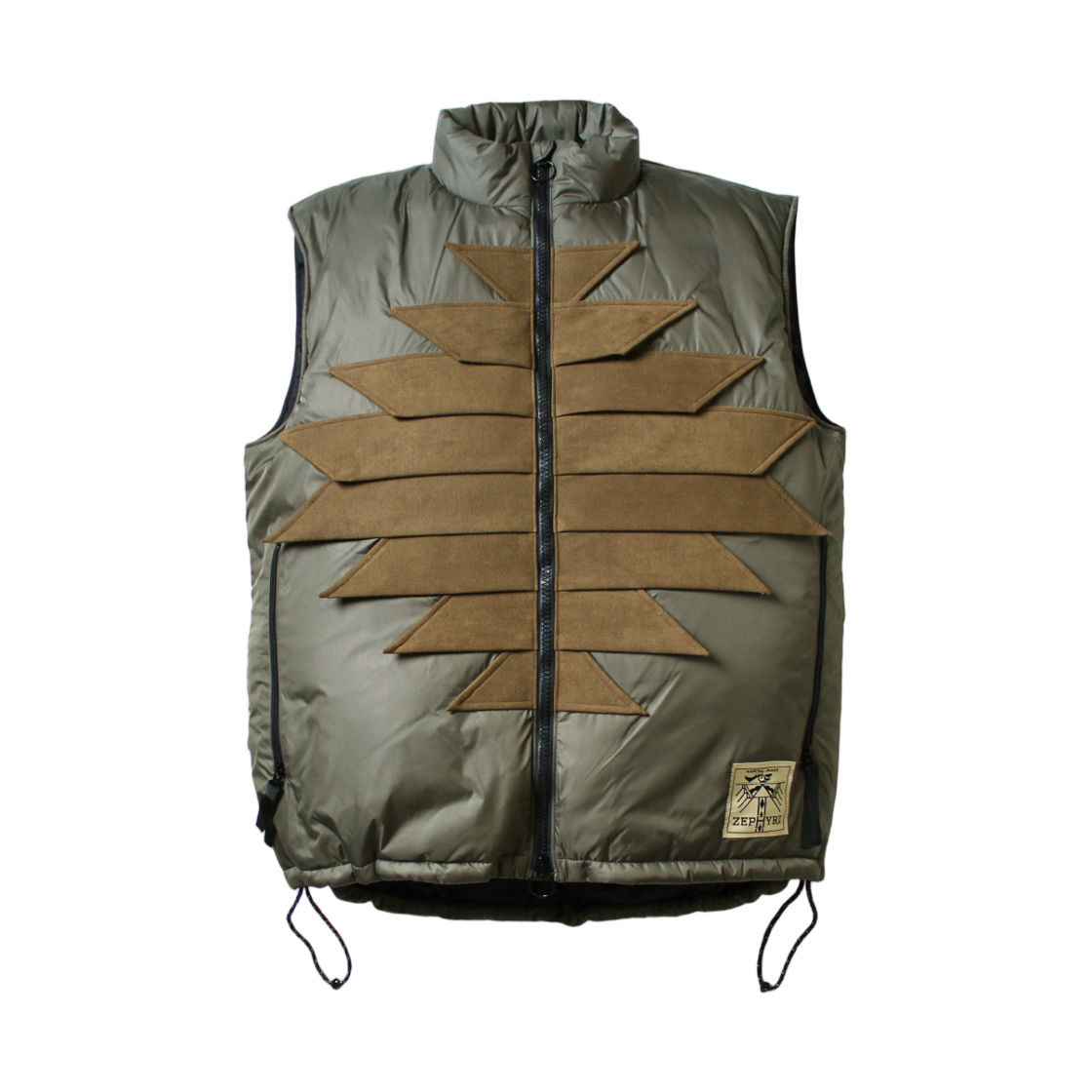 K2509SJ070 Kapital Nylon Zepher Fishing Vest Khaki