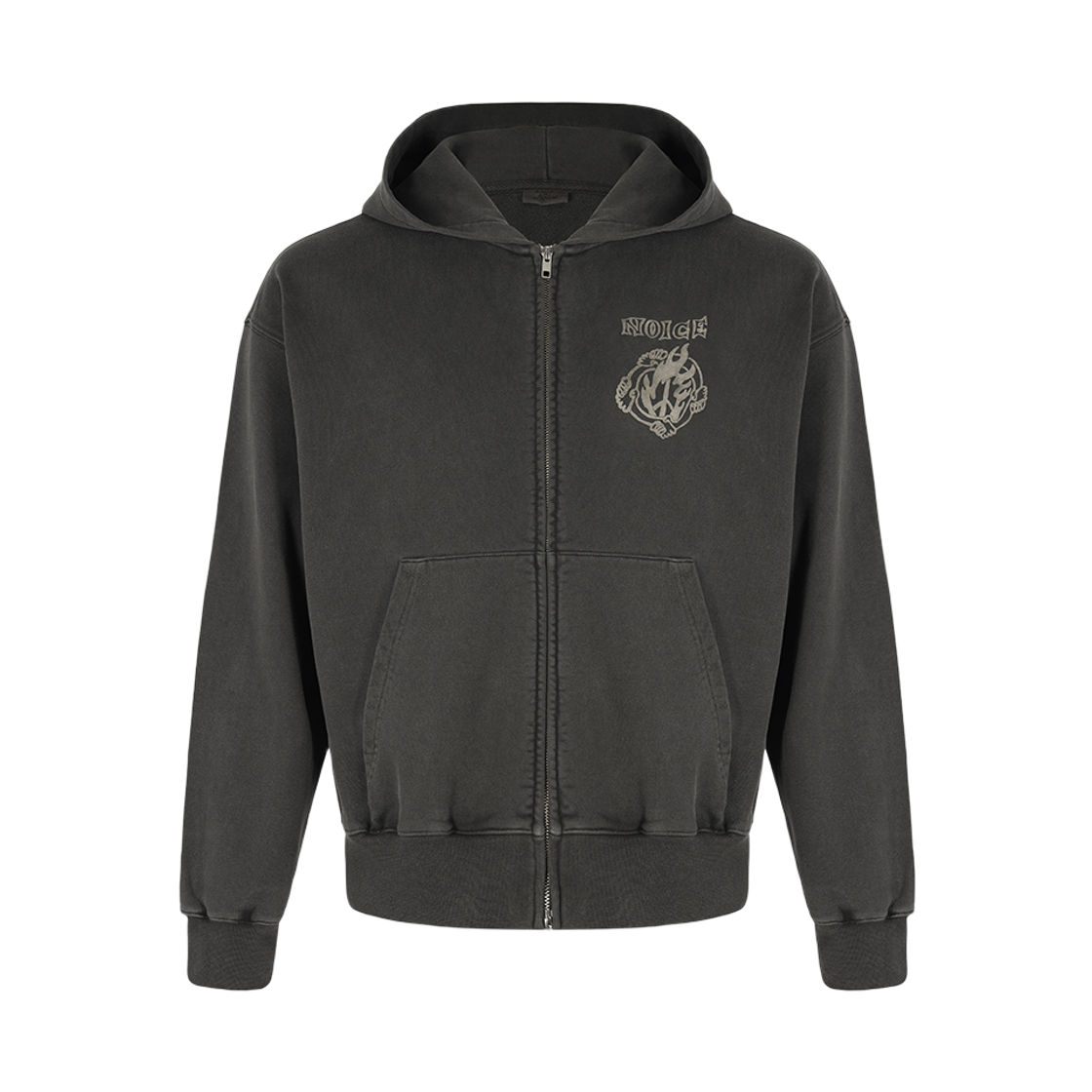 NUA5FTT69CC Noice x Verdy Dyed Zip Hoodie Charcoal
