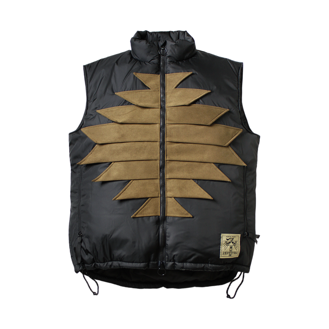 캐피탈 나일론 제퍼 피싱 베스트 블랙 카키(Kapital Nylon Zepher Fishing Vest Black Khaki) - 1