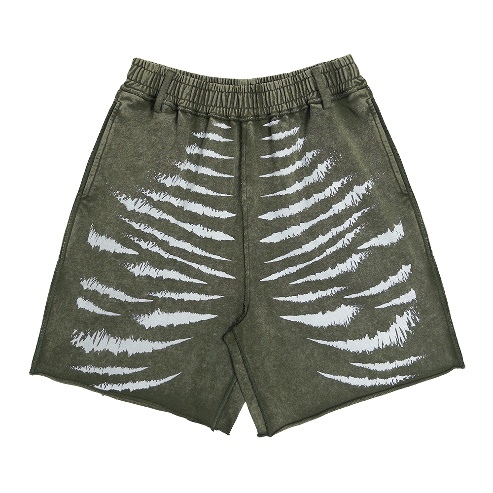 에러앤와이씨 임프린트 프로스트 프렌치 테리 쇼츠 밀리터리그린(ERROR NYC Imprint Frost French Terry Shorts Military Green)