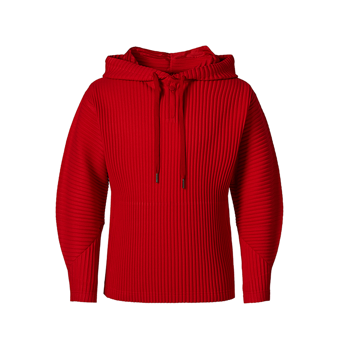 몽플리쎄 여성[공용] 컴포트 플리츠 후드 티셔츠 레드(Monplisse Unisex Comfort Pleats Hoodie T-shirts Red)