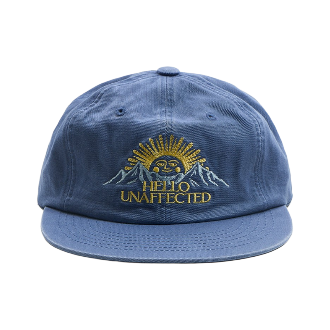 헬로 선라이즈 x 언어펙티드 릴렉스드핏 6P 캡 오션 블루(Hello Sunrise x Unaffected Relaxed Fit 6P Cap Ocean Blue)