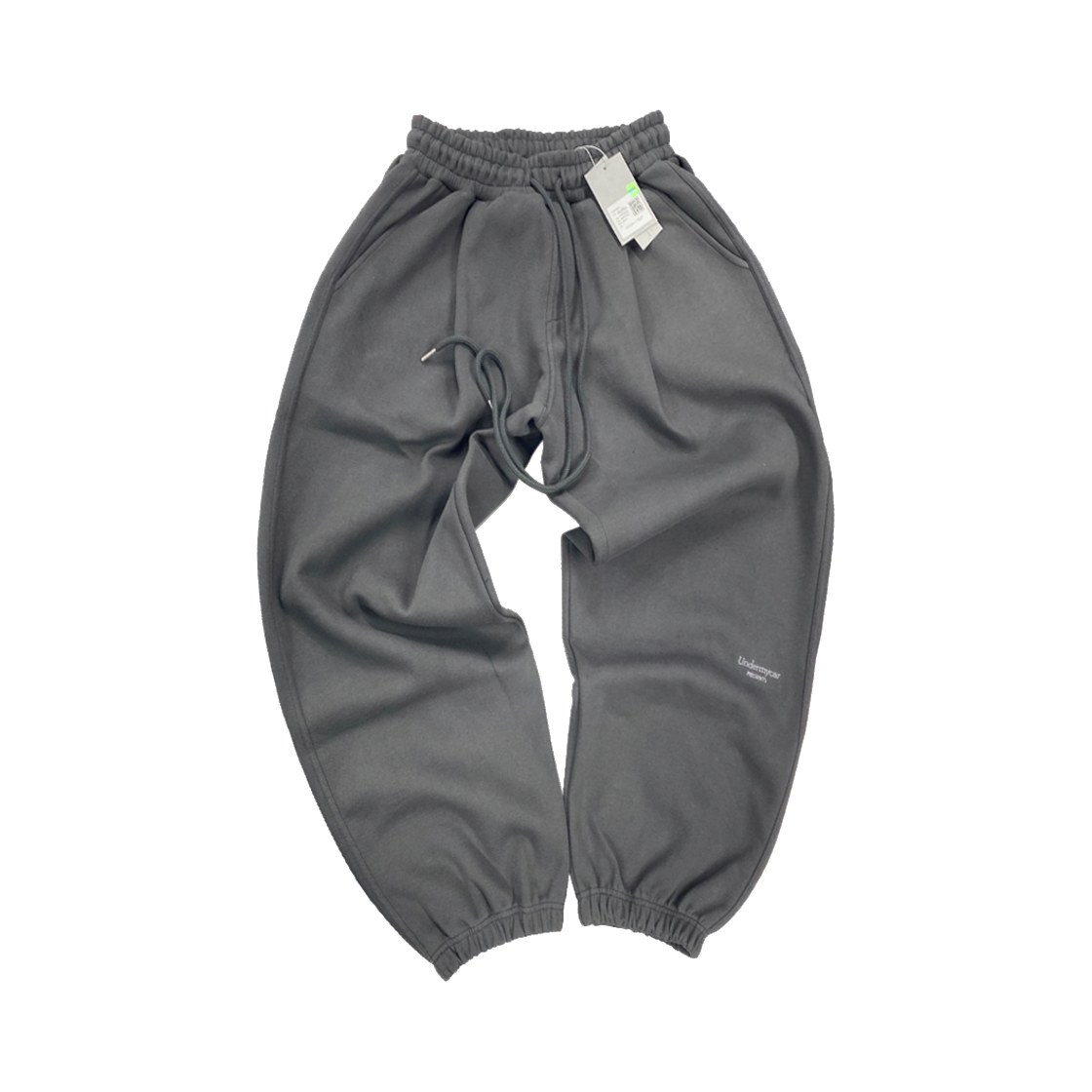 언더마이카 무.03 안티 Fxxking 로고 플레이 오버사이즈 스웨트 조거 올리브(Undermycar Mu.03 Anti Fxxking Logo Play Oversized Sweat Jogger Olive)