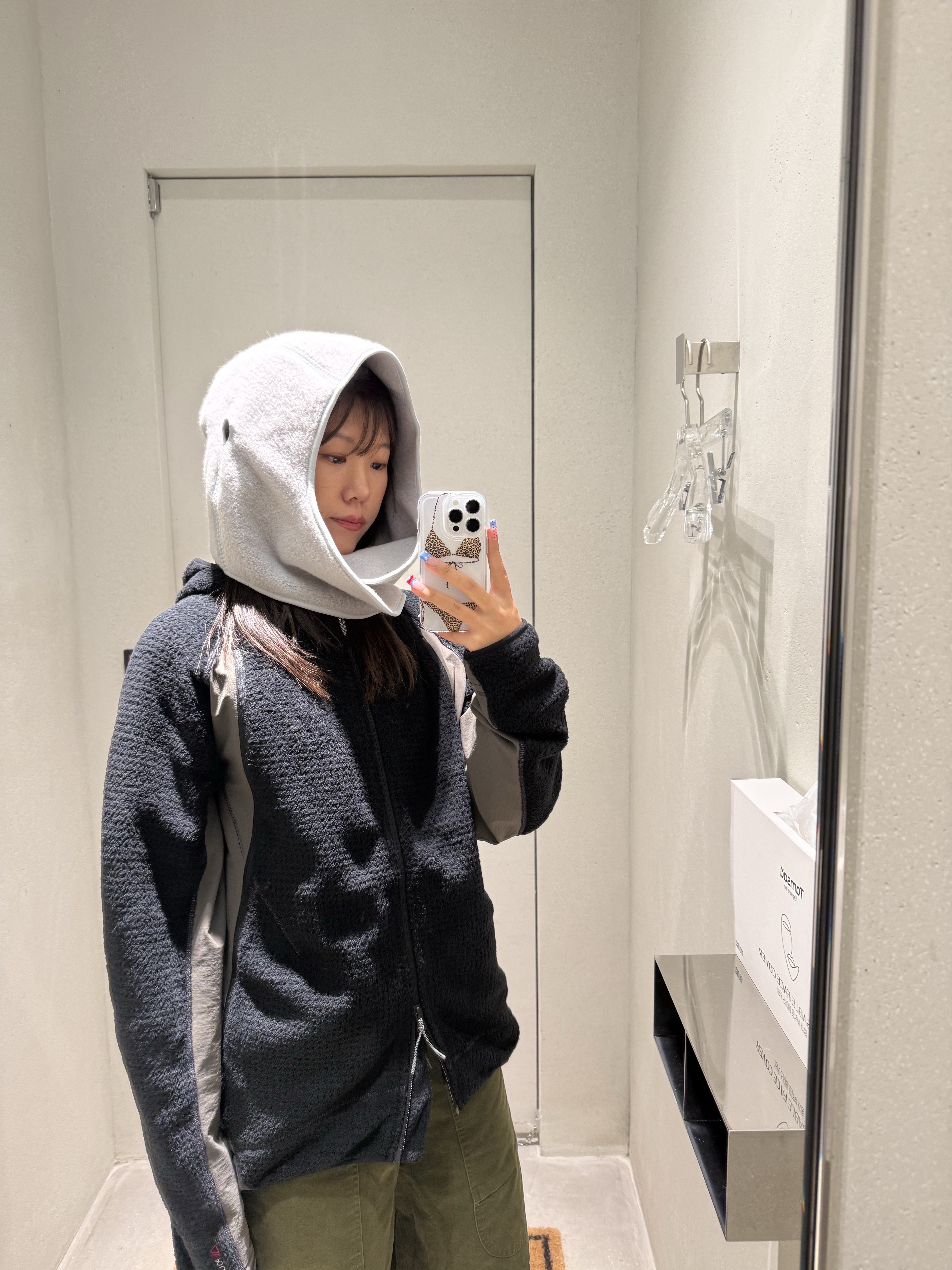 Goldwin 0 Wool Fleece Hood Ash Gray - 25FW, ROA Kai Polartec High Loft Jacket Black Dark Olive 착용 스타일 - 1