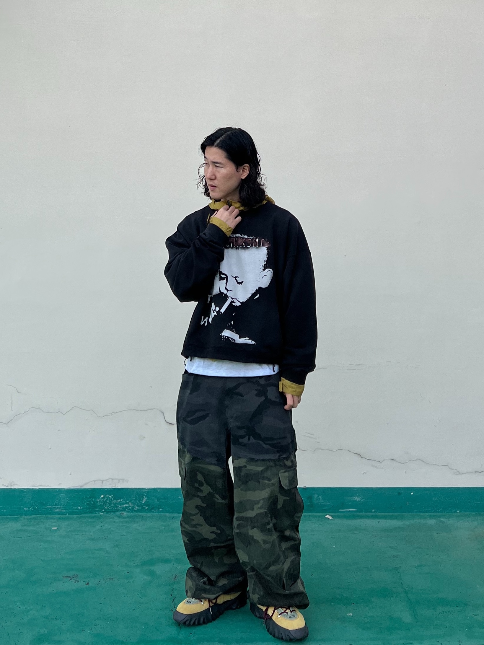 qAp Baby Crewneck Black, Oakley Factory Team Suede Flesh Edge Boots Yellow 착용 스타일 - 3