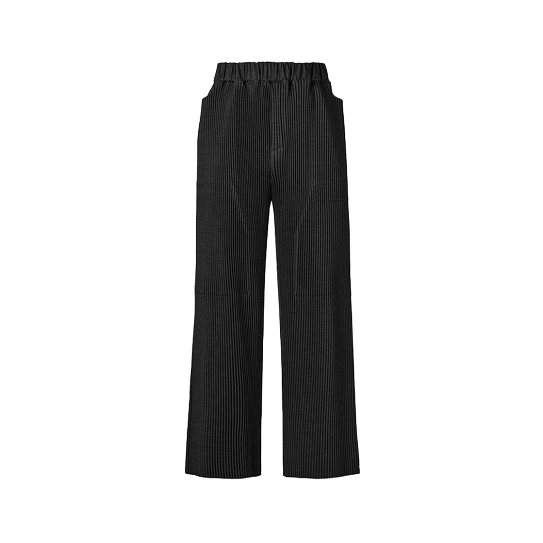 몽플리쎄 여성[공용] 아웃포켓 데님 플리츠 스트레이트 팬츠 블랙(Monplisse Unisex Out Pocket Denim Pleats Straight Pants Black)