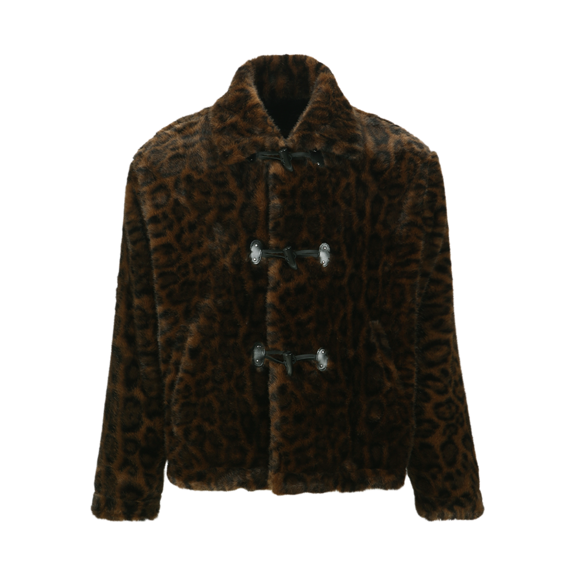 ADSB 앤더슨벨 유니섹스 레오파드 퍼 더플 재킷 브라운