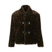 ADSB Andersson Bell Unisex Leopard Fur Duffle Jacket Brown