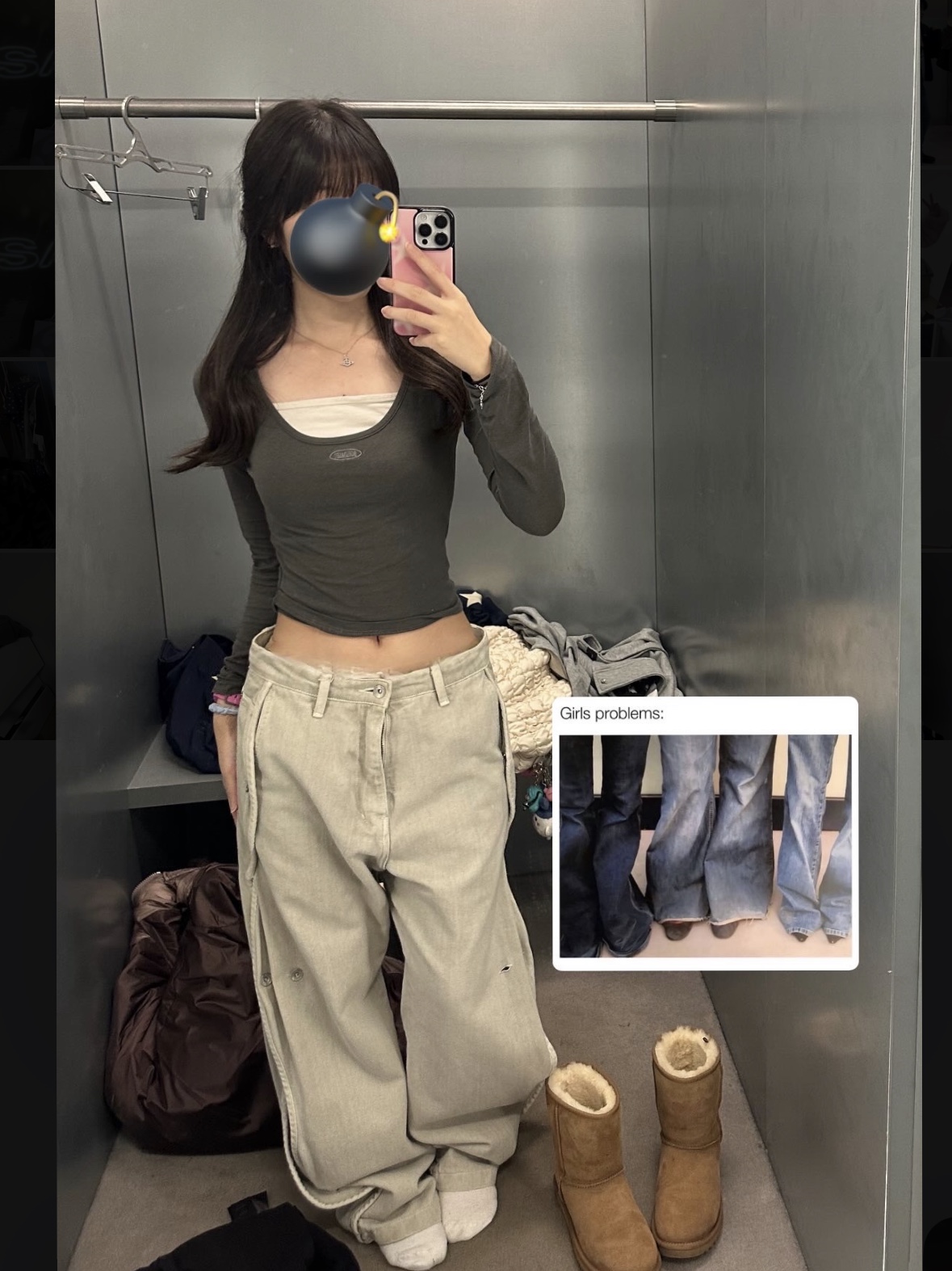 Sansan Gear Cotton Wave Pants Grey, Sansan Gear Suffix Puffer Jacket Grey_25FW 착용 스타일 - 1