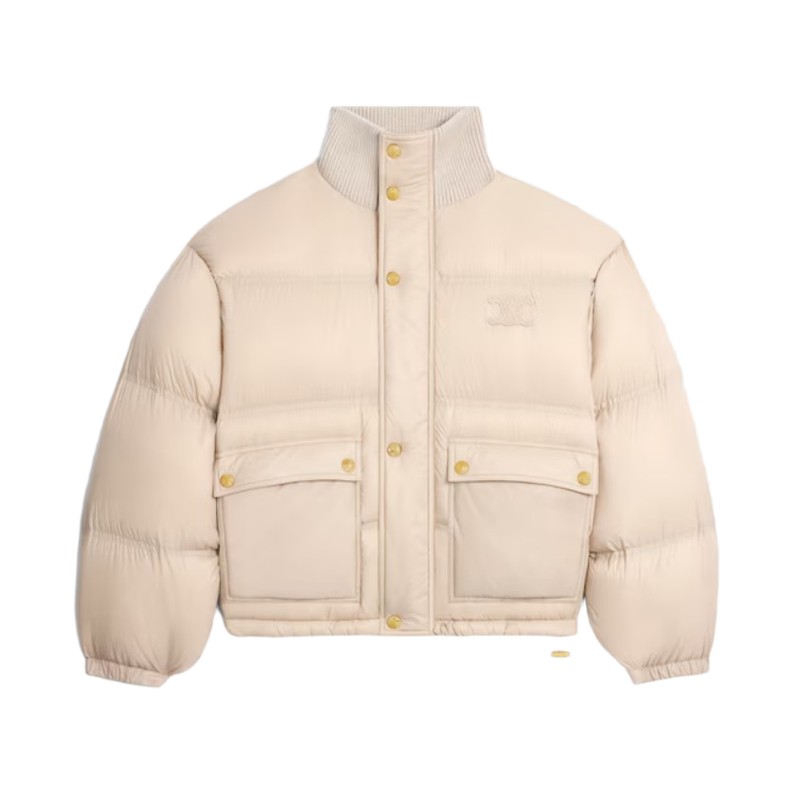 RV0VN0T69-02BG (W) Celine Puffer Jacket in Light Nylon Beige