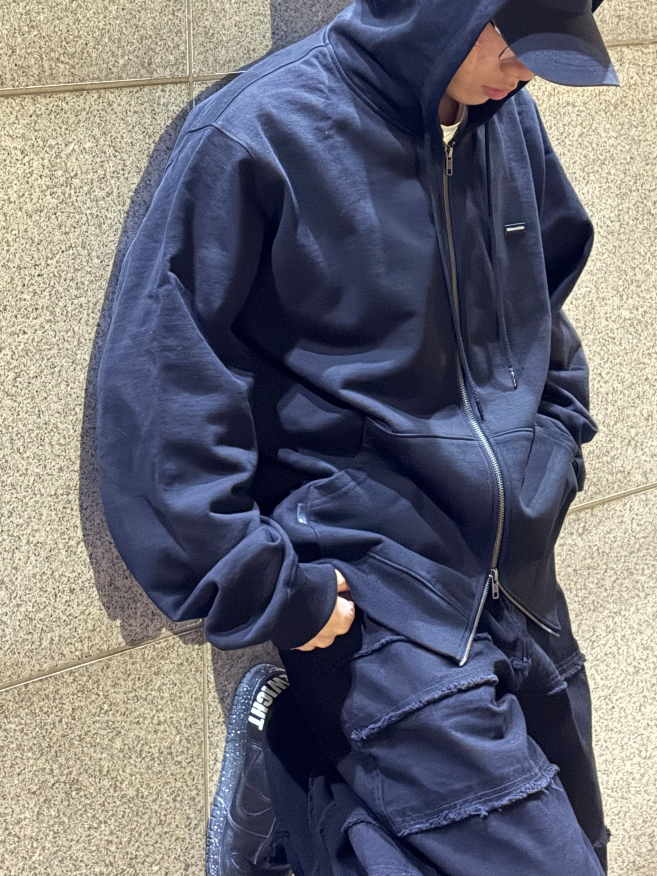 Undermycar MU.124 New Logo Basic Cotton Cap Black, Nike x Undercover Dunk High 1985 Black 착용 스타일 - 2