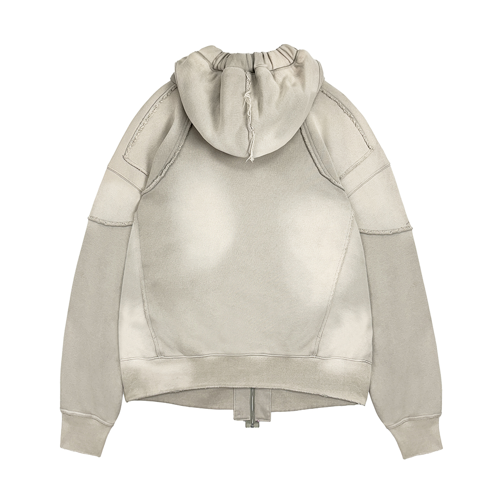 에러앤와이씨 슬래시스톰 웨더드 집업 후디 워시드 베이지(ERRORNYC Slashstorm Weathered Zip-up Hoodie Washed Beige) - 2