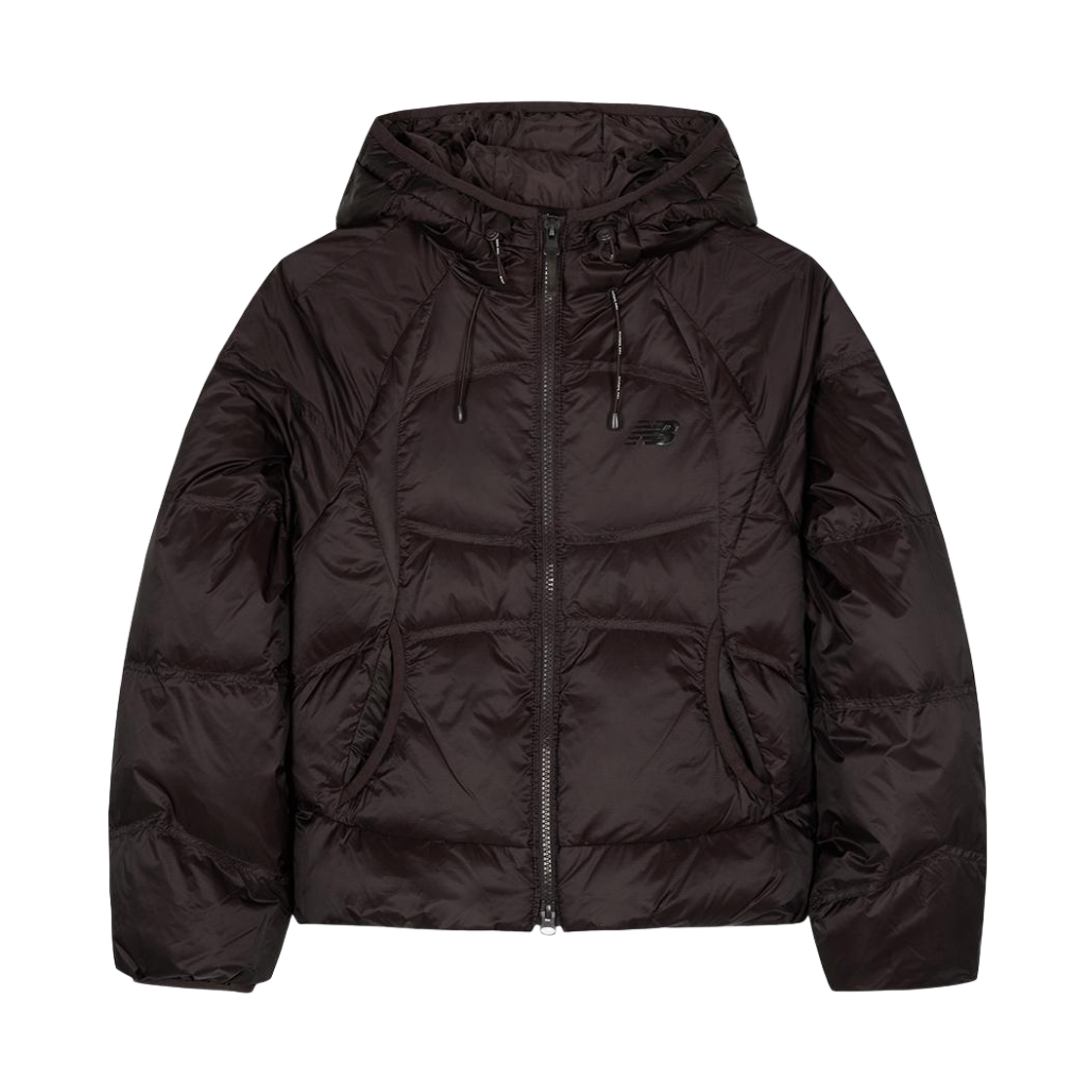 NBNPF4W942-85 (W) New Balance Flying Lightweight Hooded Down Jacket Brown
