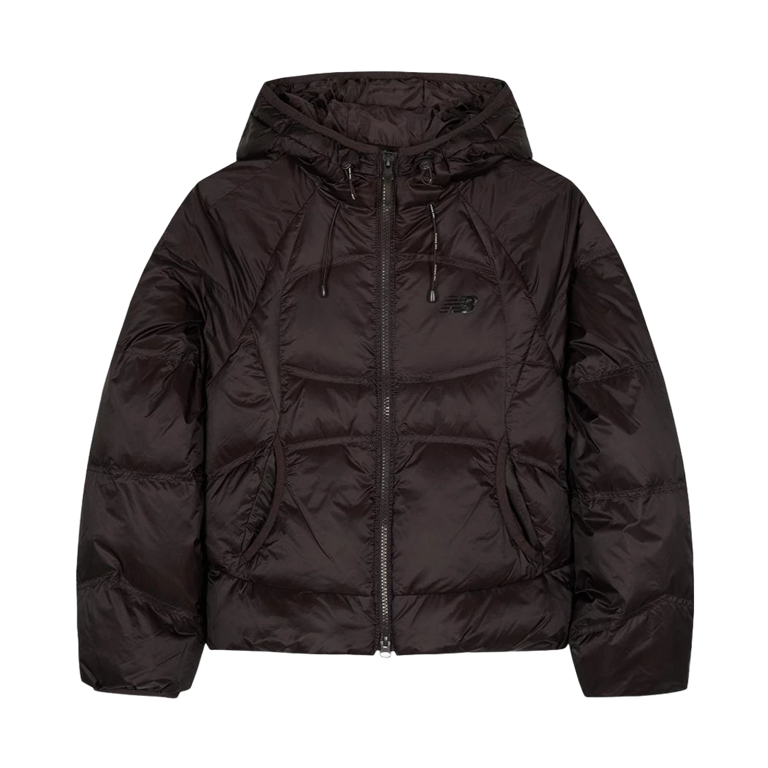 New Balance (W) New Balance Flying Lightweight Hooded Down Jacket Brown · L