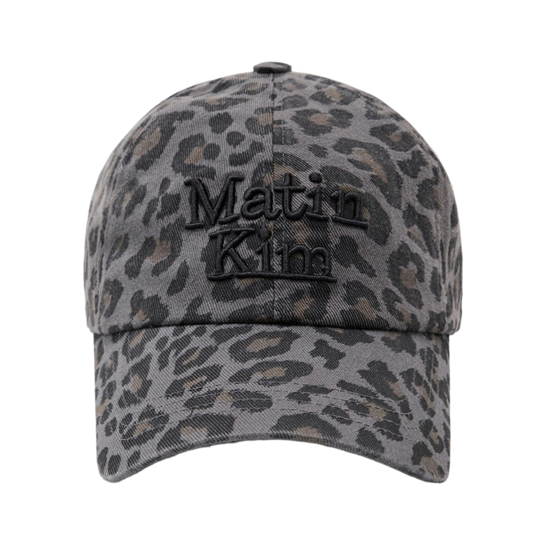MK2577HT026MCH Matin Kim Matin Leopard Volume Logo Ball Cap Dark Grey