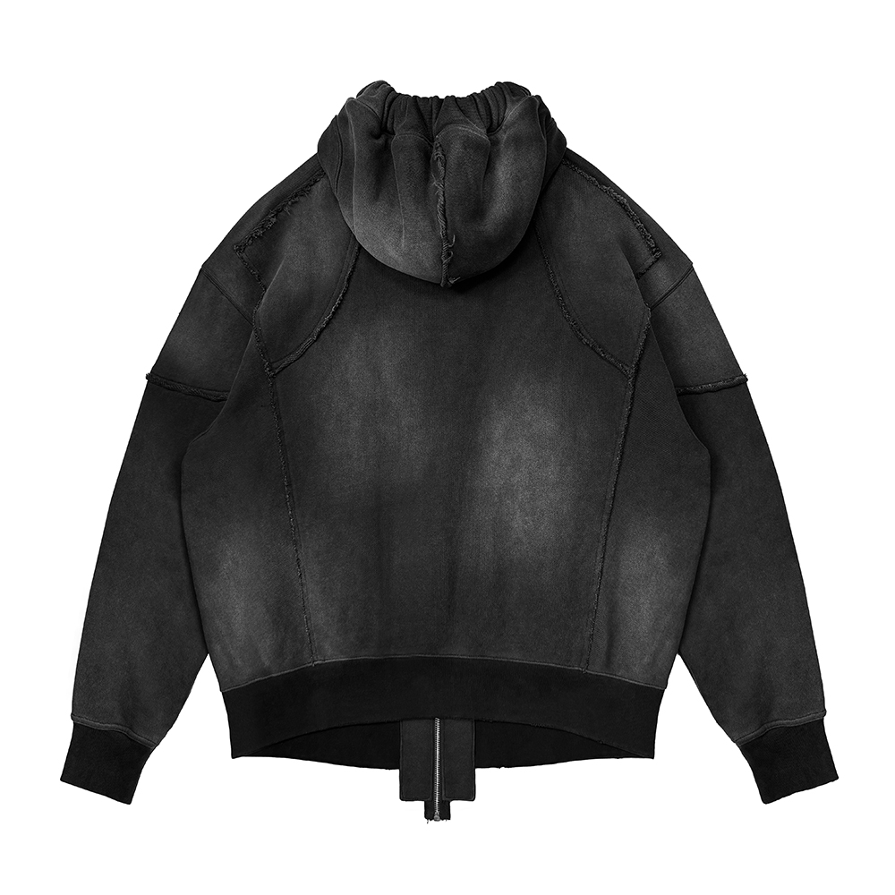 에러앤와이씨 슬래시스톰 웨더드 집업 후디 워시드 블랙(ERRORNYC Slashstorm Weathered Zip-up Hoodie Washed Black) - 2