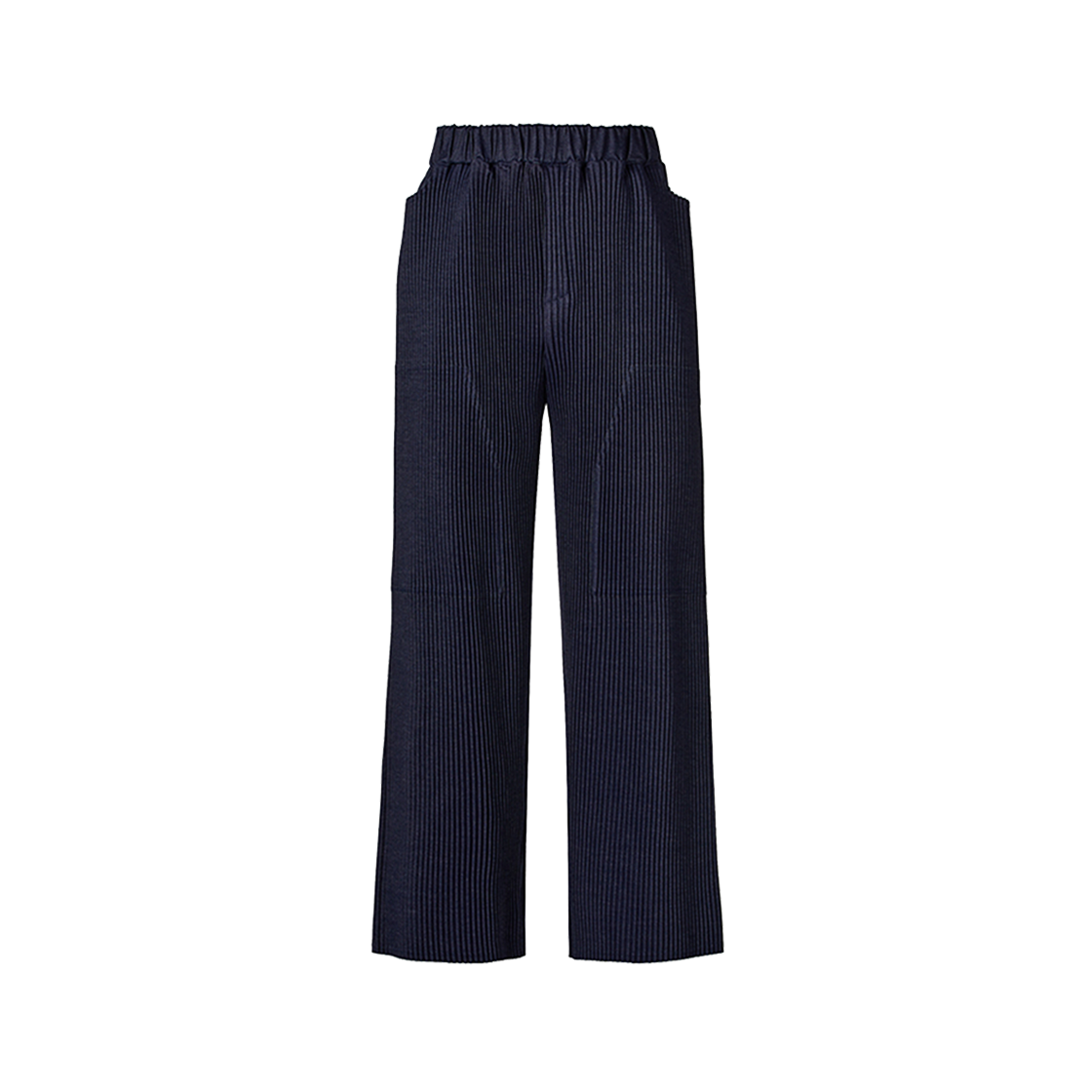 몽플리쎄 여성[공용] 아웃포켓 데님 플리츠 스트레이트 팬츠 네이비(Monplisse Unisex Out Pocket Denim Pleats Straight Pants Navy)