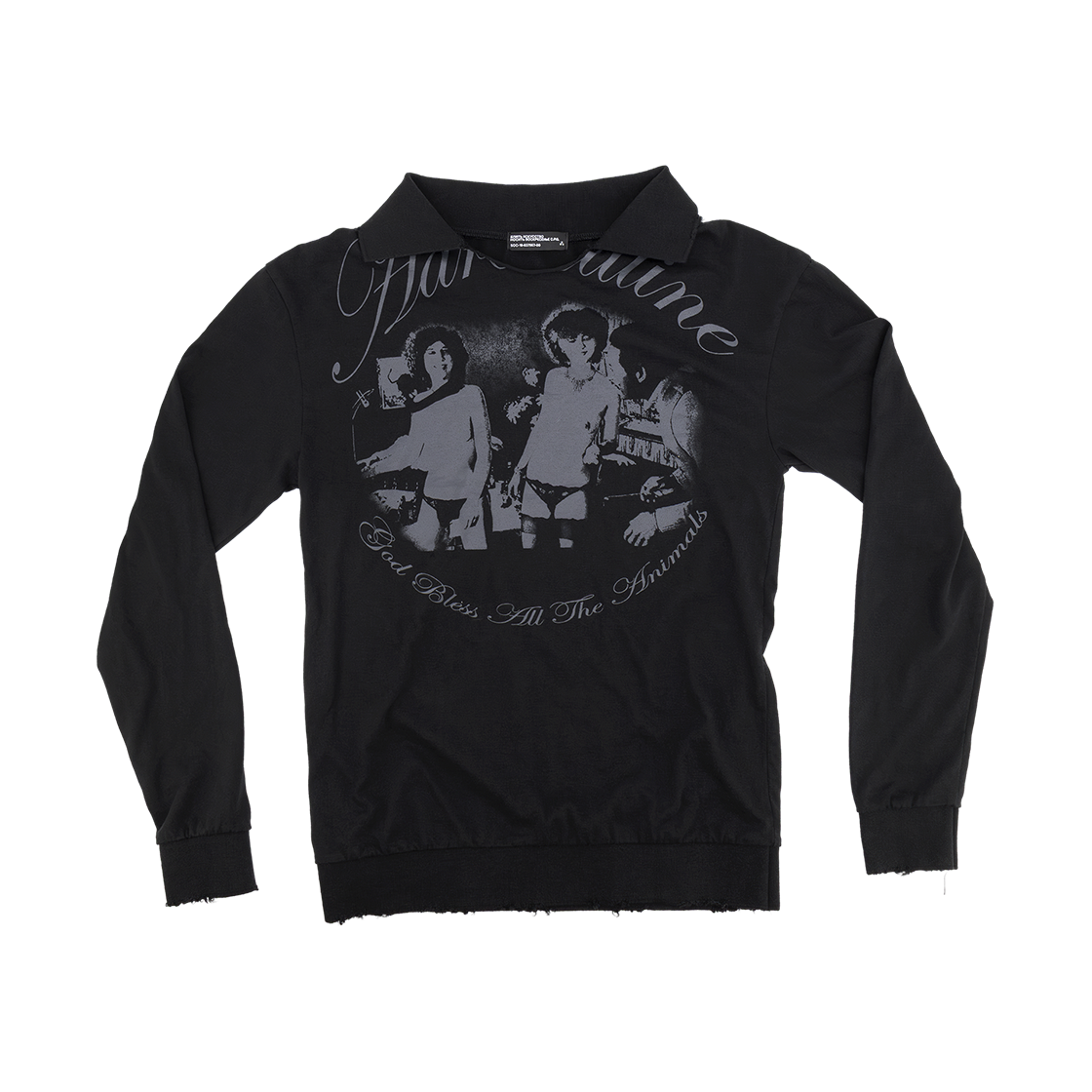 P0000BYD Sundayoffclub Adrenaline Washed Collar T-Shirt Black