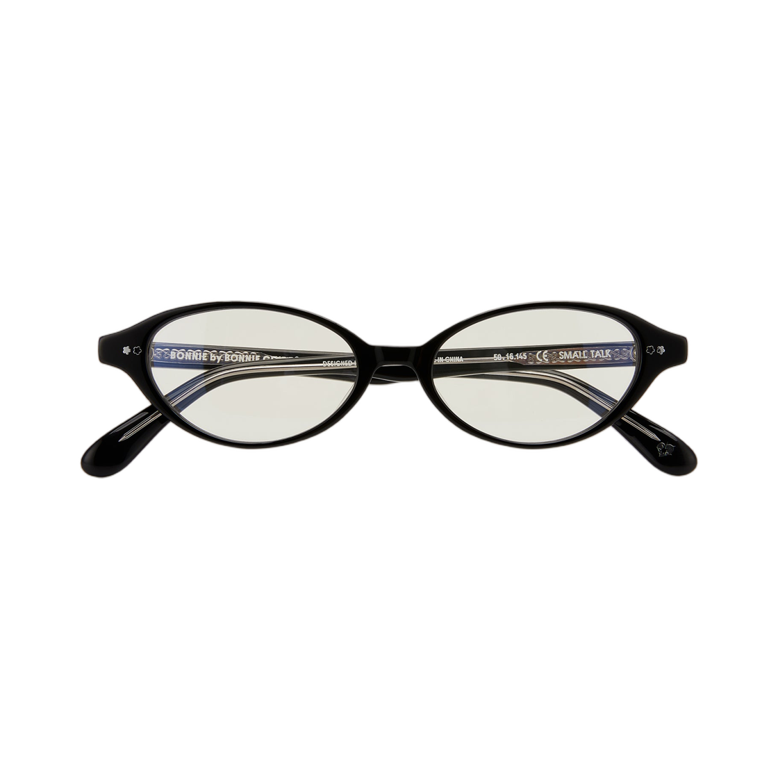 보니 클라이드 스몰 토크 블랙 논 프리스크립션 블루 라이트 렌즈(Bonnie Clyde Small Talk Black Non Prescription Blue Light Lenses)