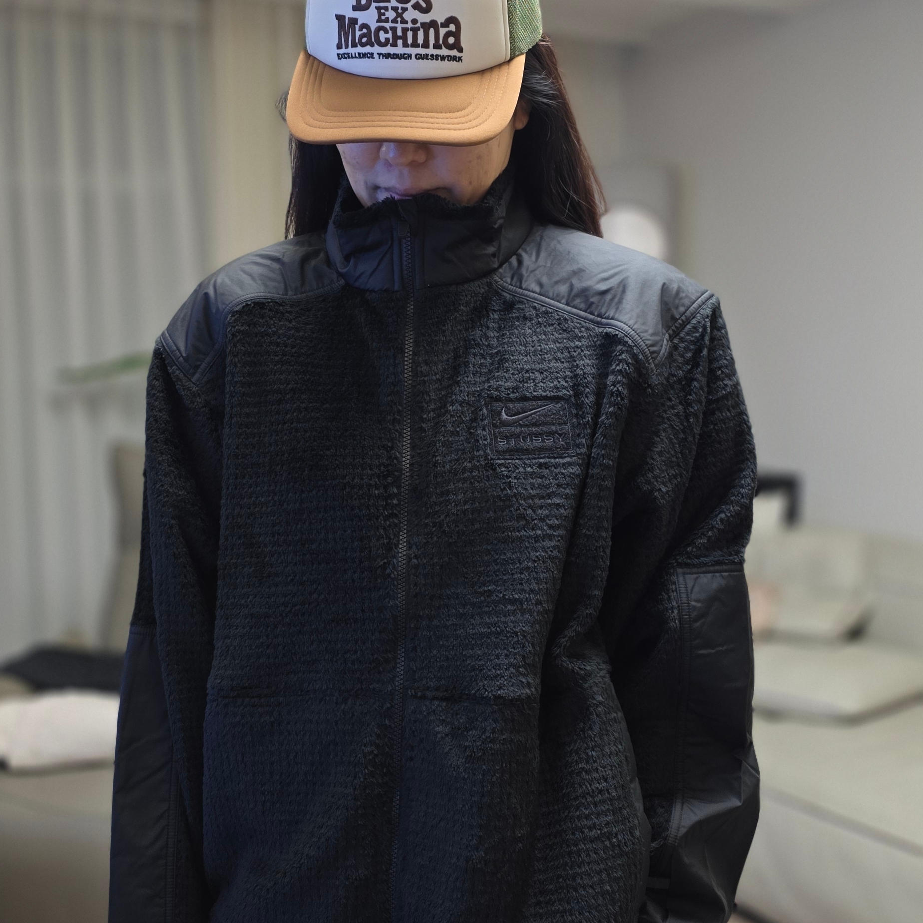 Nike x Stussy Full Zip Fleece Black (HQ8524-010) 착용 스타일 - 2