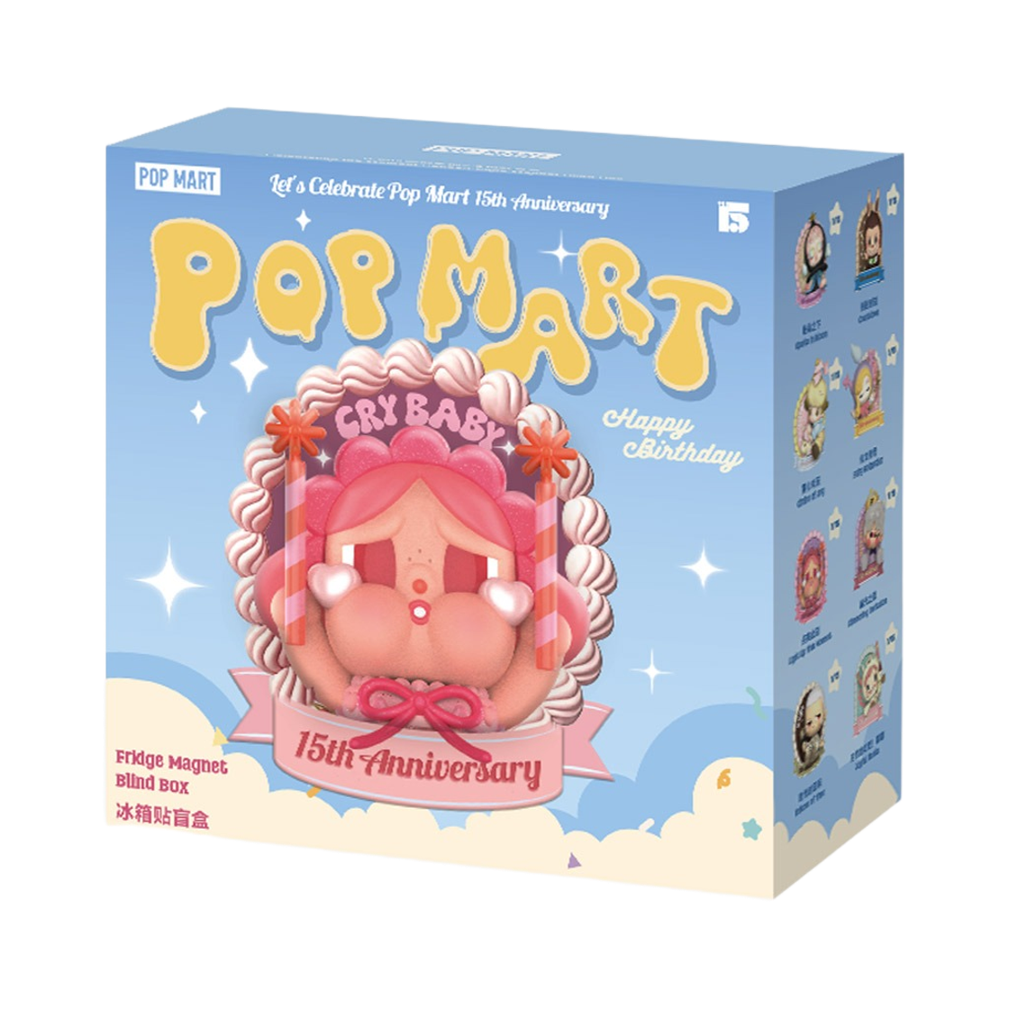 팝마트 렛츠 셀리브레이트 팝마트 15주년 시리즈 리프리저레이터 마그넷 미개봉 랜덤박스 (1개입)(Pop Mart Let’s Celebrate Pop Mart's 15th Anniversry Series Refrigerator Magnet Sealed Case (1 Blind Box))