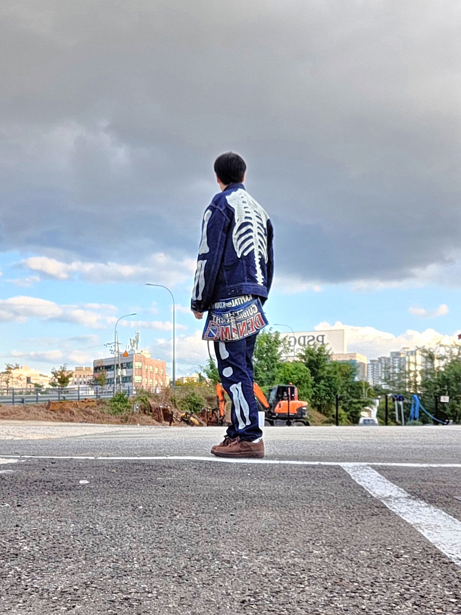 Kapital 12.5 oz. Denim Mexican Tuxedo 5P Okagilly Pants Indigo, Kapital 13 oz. Denim Damaged Short Apron Guidi Light Pt Processing 착용 스타일
