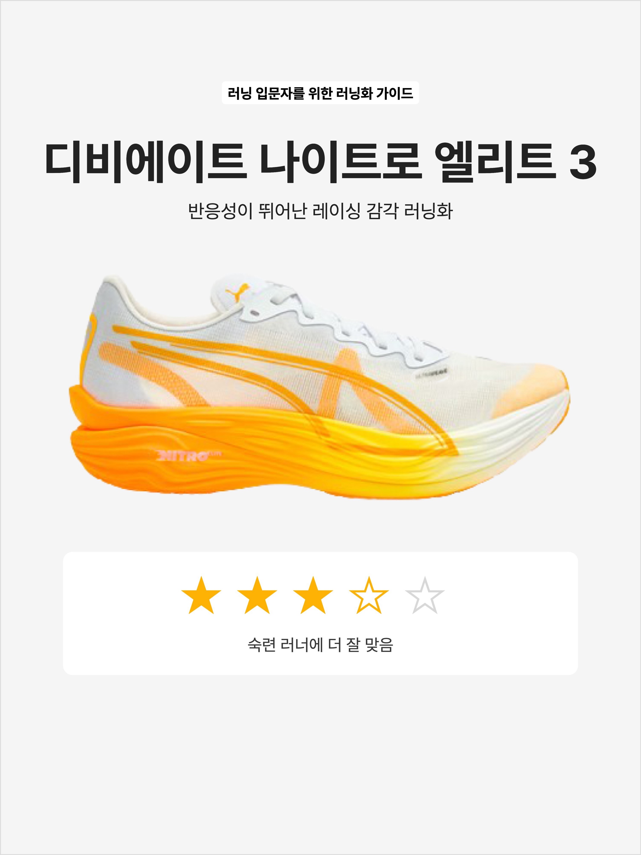 Puma Deviate Nitro Elite 3 White Sun Stream, Puma Deviate Nitro Elite 3 White Speed Blue 착용 스타일 - 1