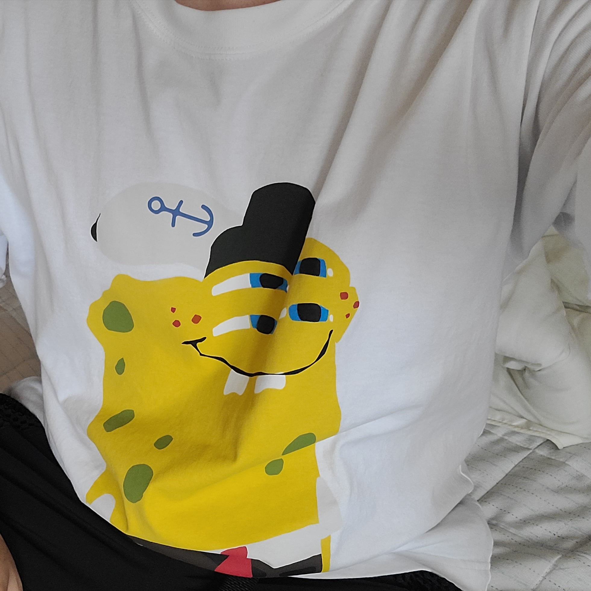 Uniqlo UT x CPFM x SpongeBob Graphic T-Shirt C White - KR 착용 스타일