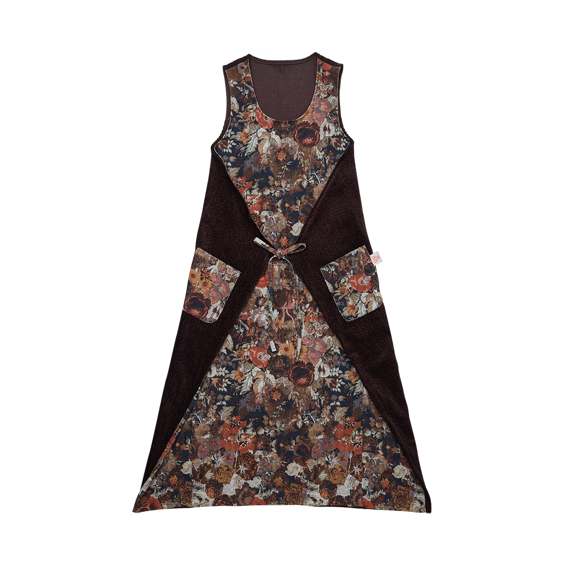 G73201_D.BR (W) GORT Corduroy Apron Dress Dark Brown