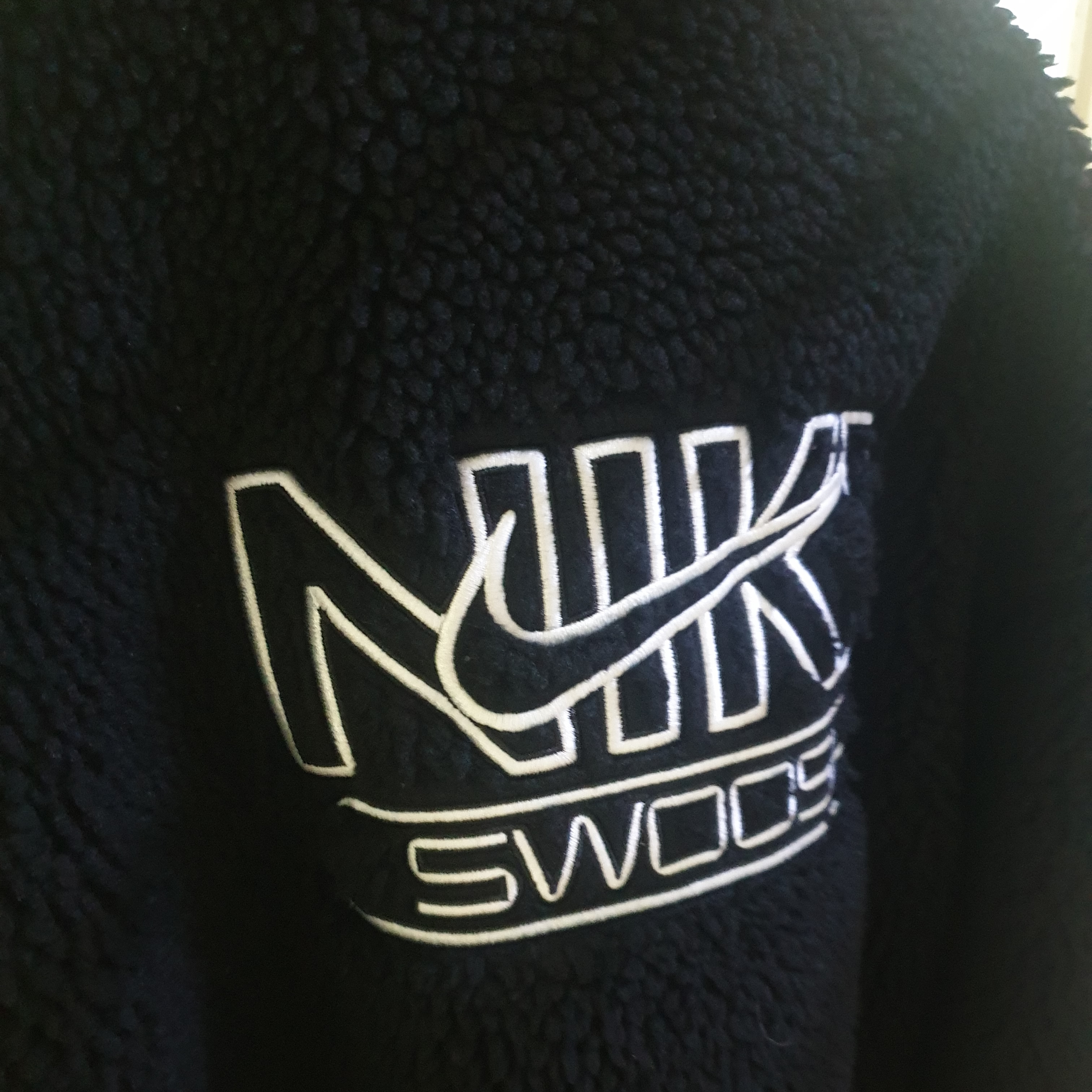 (W) Nike NSW Swoosh Plush Jacket Black - Asia 착용 스타일
