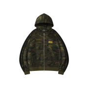 THRASHER Flame Washed Track Hooded Zip-Up Camo