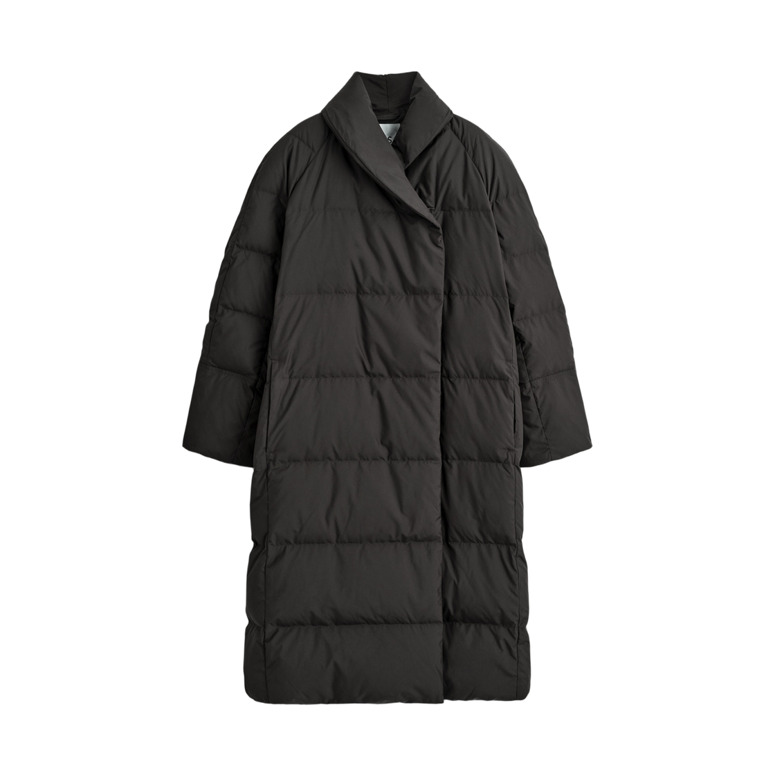 1304525001 (W) COS Shawl-Collar Quilted Down Coat Dark Brown