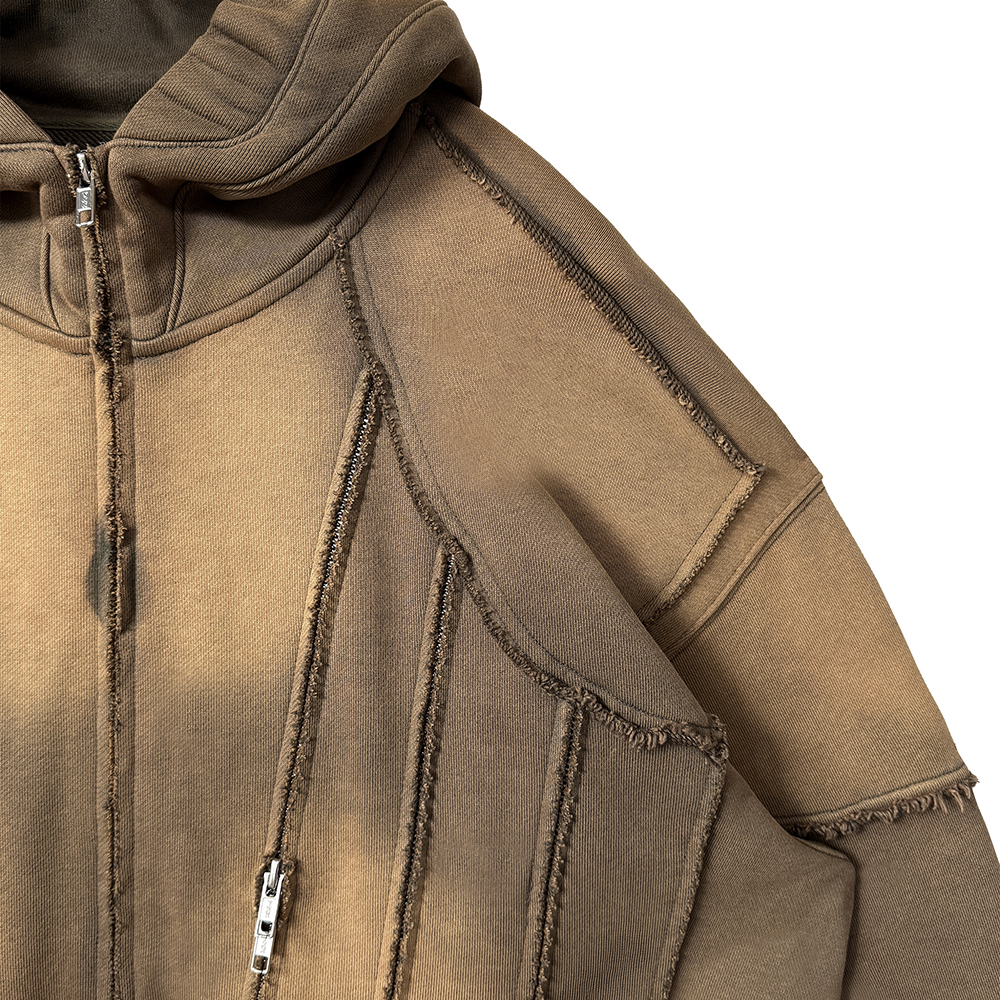 에러앤와이씨 슬래시스톰 웨더드 집업 후디 워시드 옐로우(ERRORNYC Slashstorm Weathered Zip-up Hoodie Washed Yellow) - 3