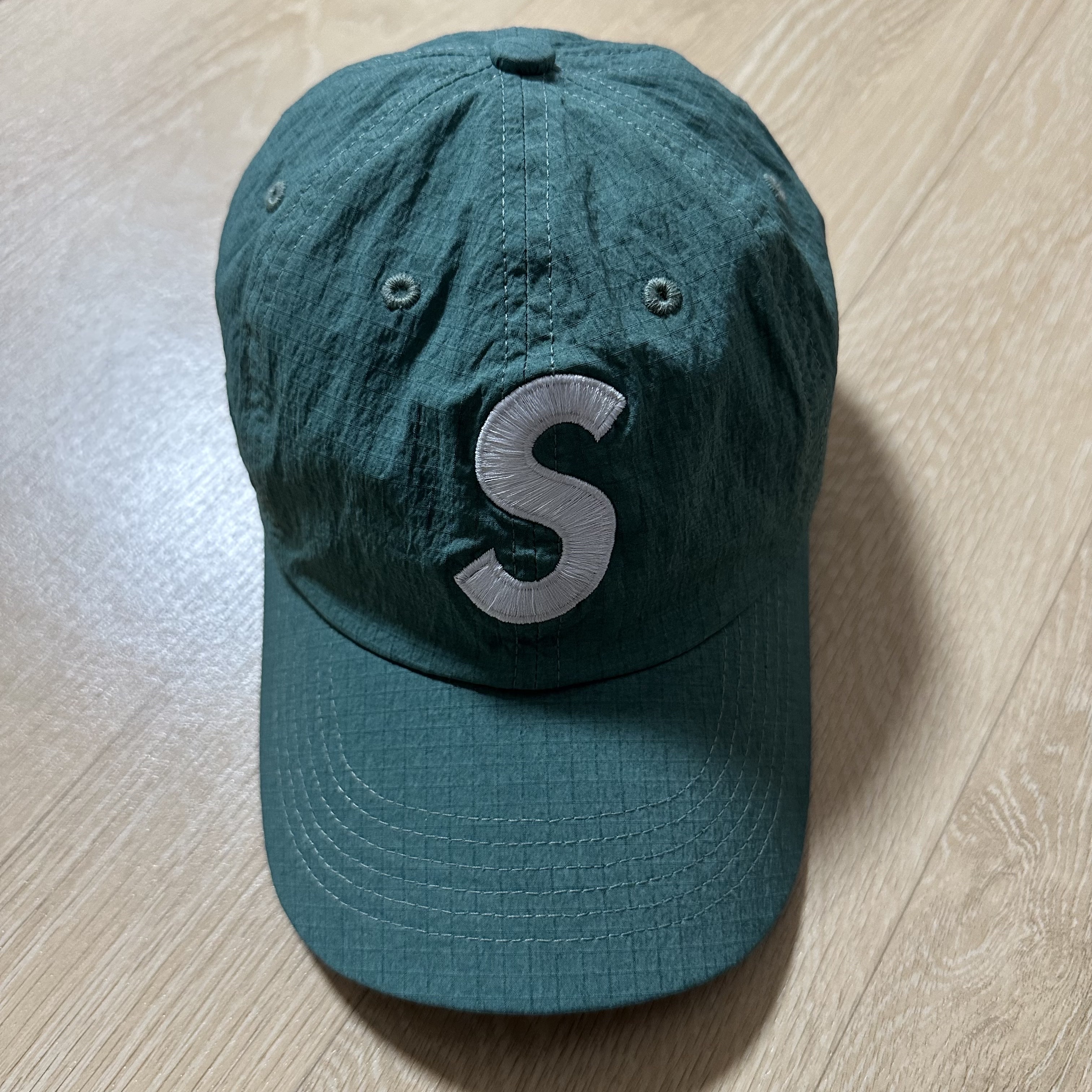 Supreme Cordura Ripstop S Logo 6-Panel Green - 23SS 착용 스타일