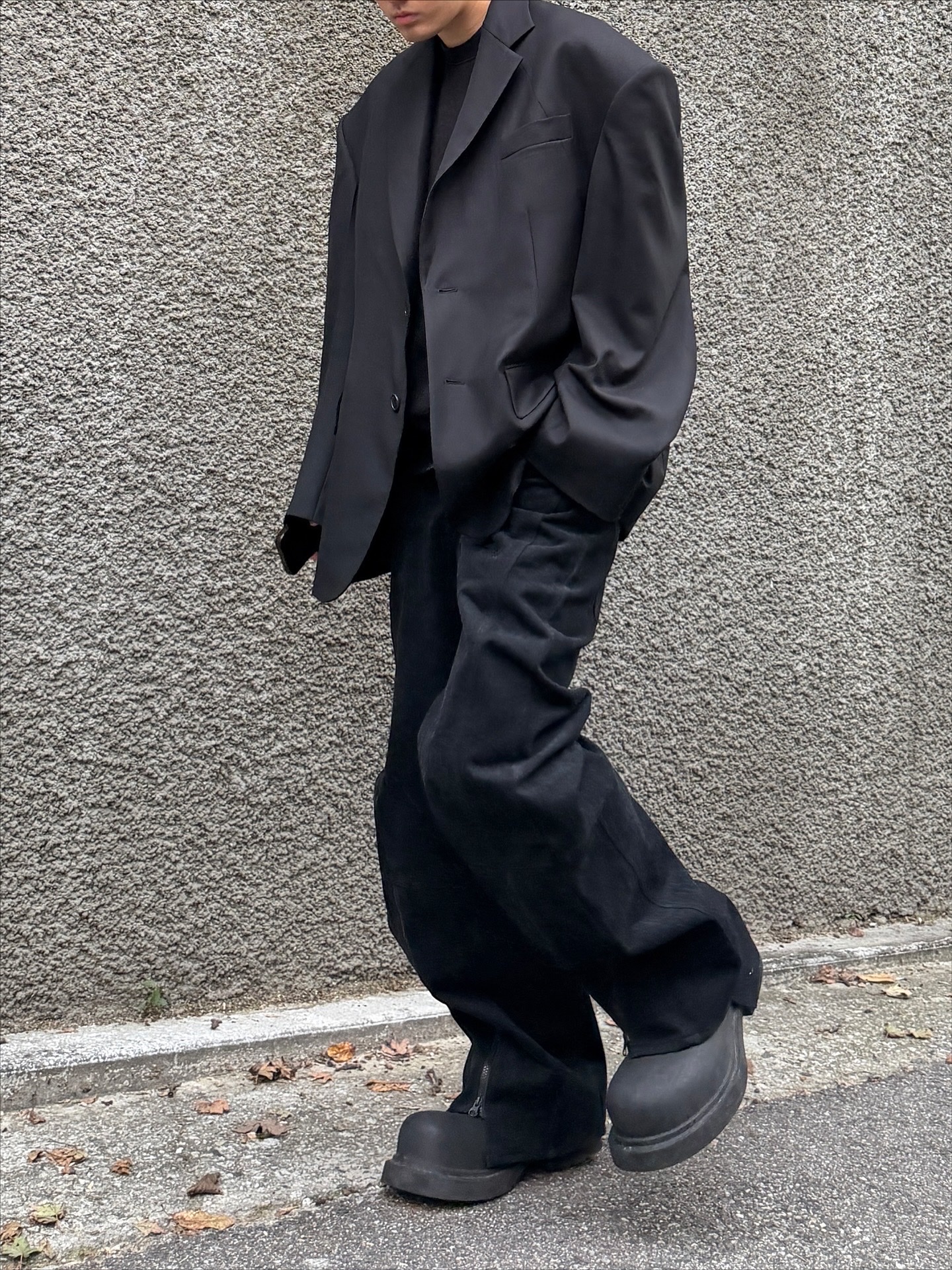 CSC Triangle Blazer, Balenciaga Steroid Derby Black 착용 스타일 - 3