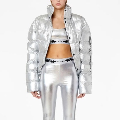 Diesel Yuwt Yannik HT39 Down Jacket Silver 착용 스타일 - 2