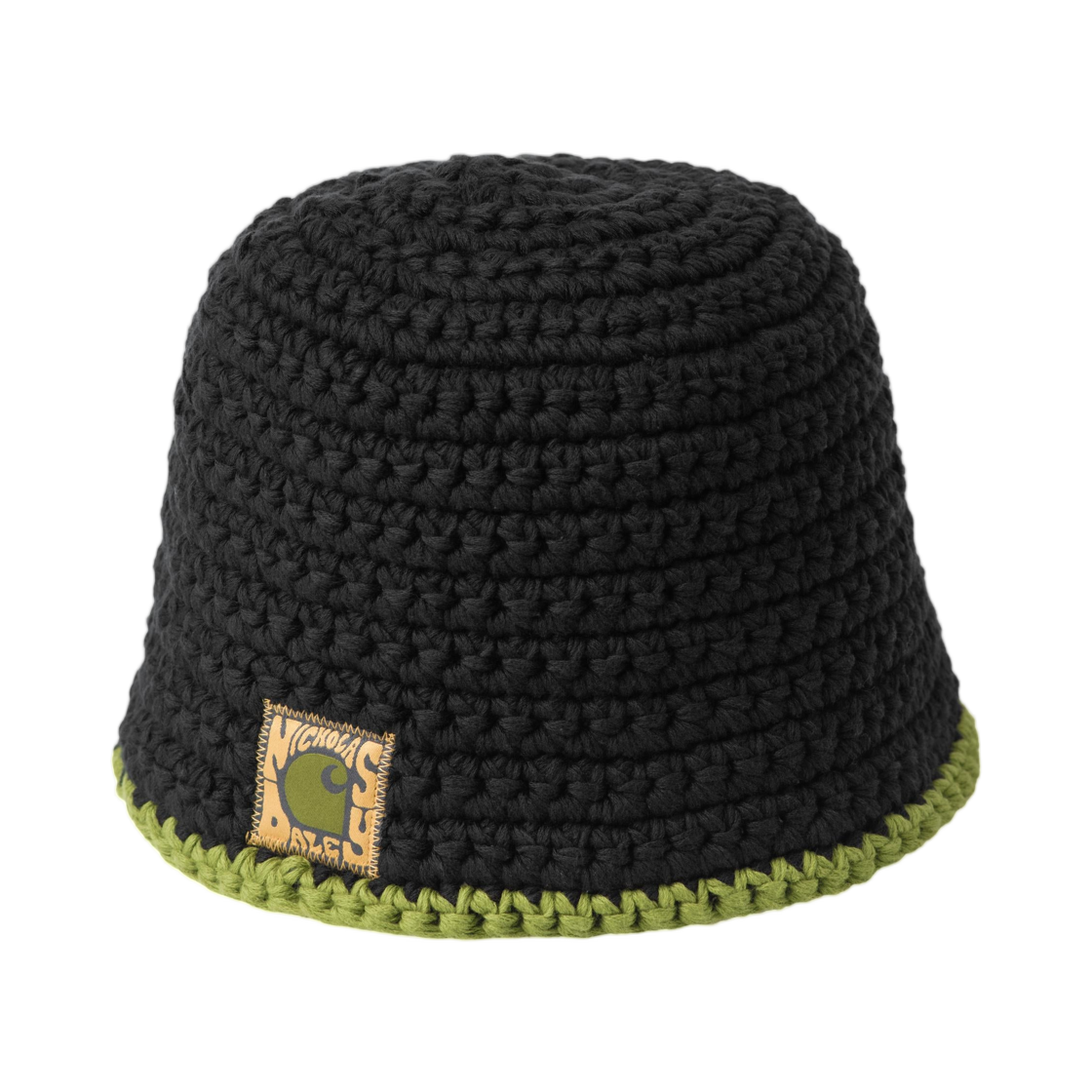 칼하트 WIP x 니콜라스 데일리 니트 햇 블랙 블랙 시더 그린(Carhartt WIP x Nicholas Daley Knitted Hat Black Black Cedar Green) - 1