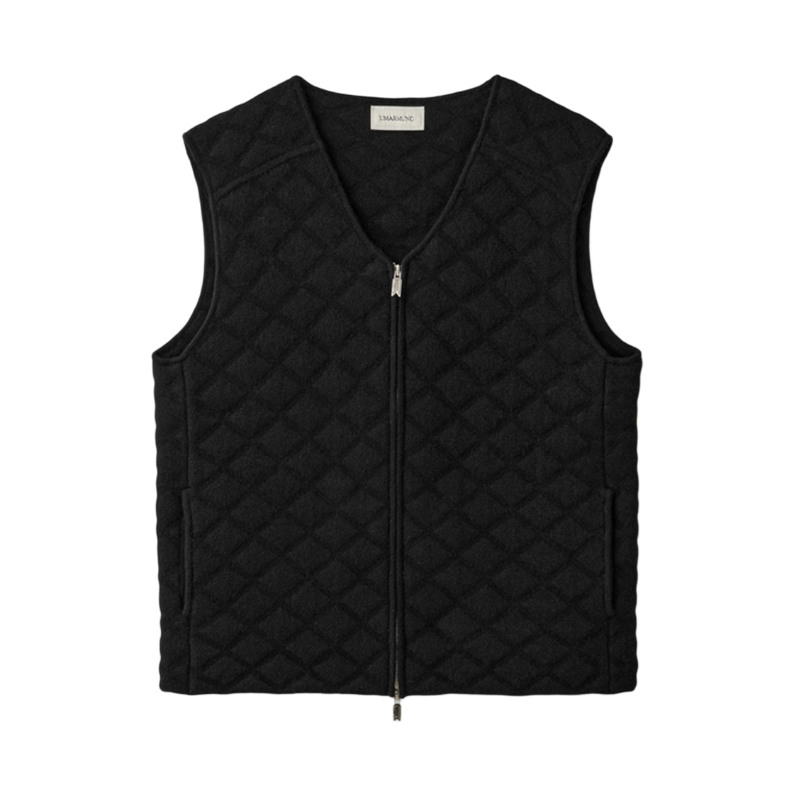 UM254AVT17BK UMARMUNG Yak Blended Quilting Vest_Black
